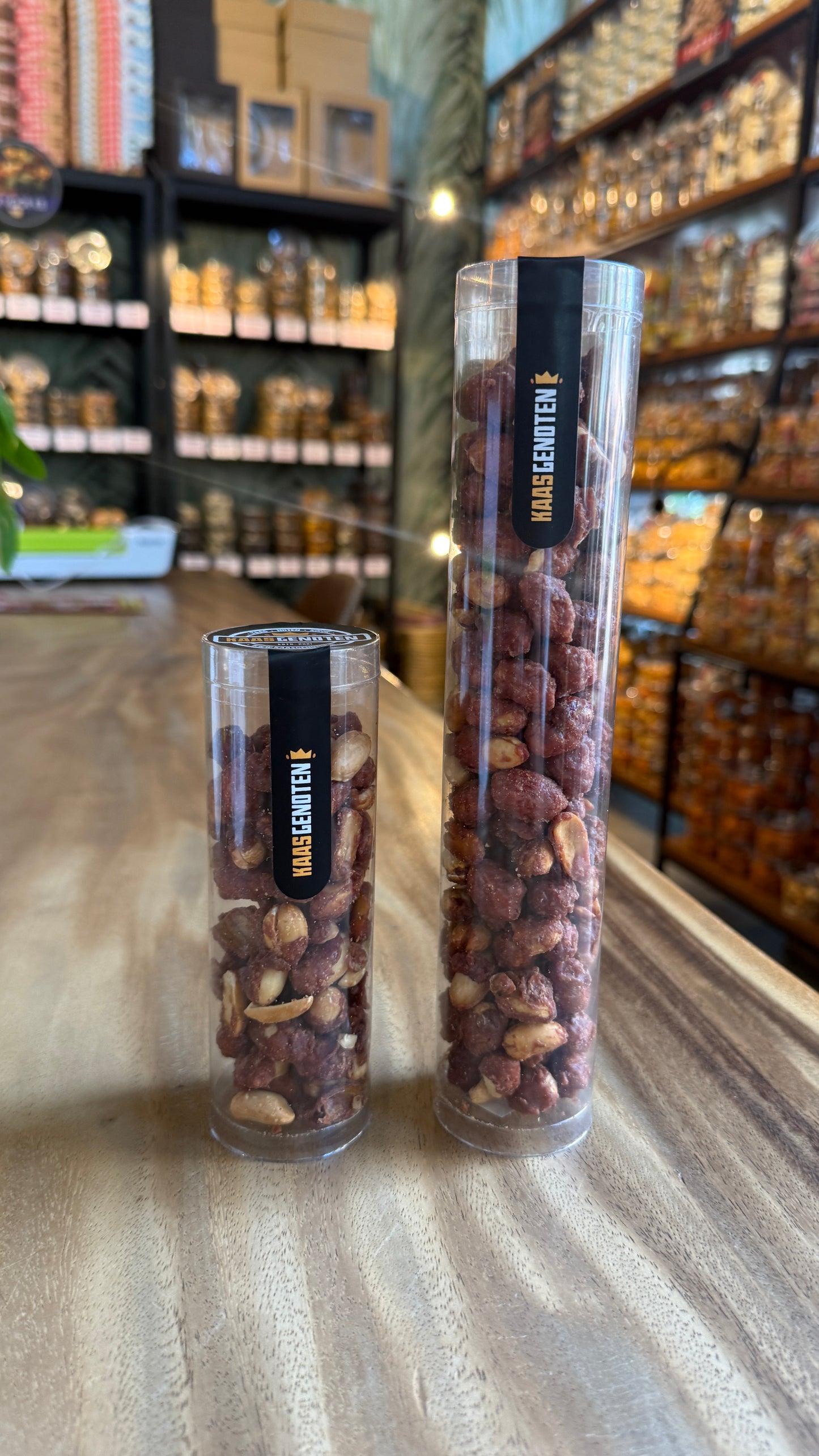 Koker suikerpinda's klein of groot
