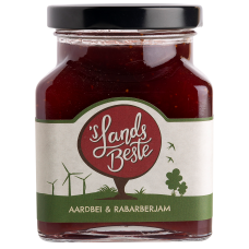 Landsbeste jam — aardbei en rabarber / 350gr