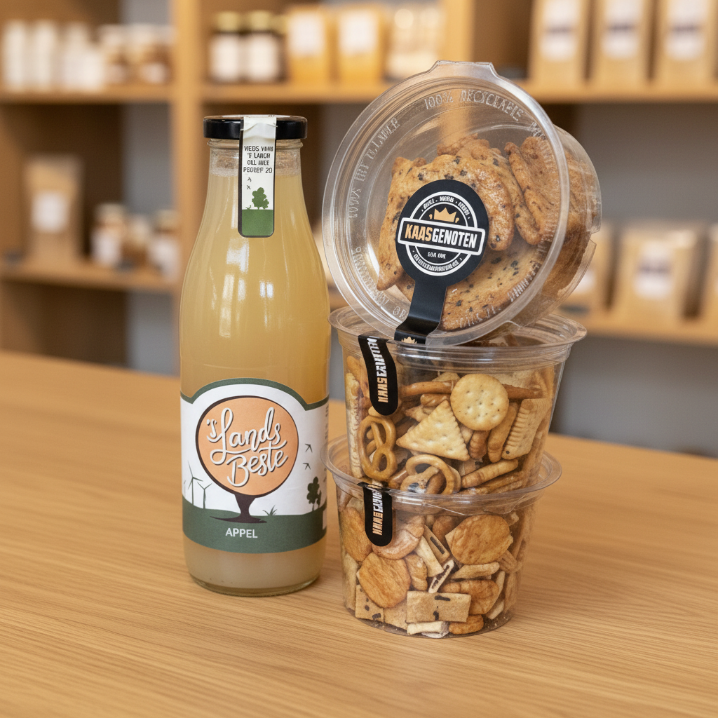 Cadeaupakket appelsap met zoutjes/nootjes
