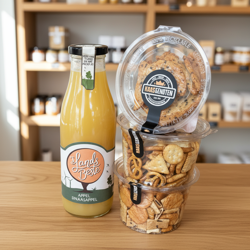 Cadeaupakket sap met zoutjes/nootjes sinaasappel