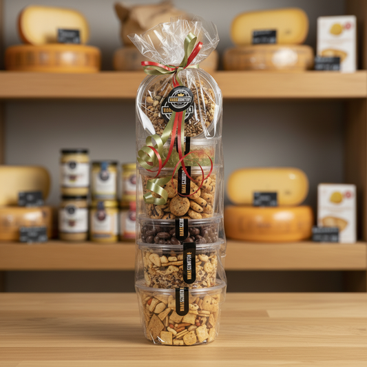 Cadeauverpakking zoutjes/noten 6 bakjes