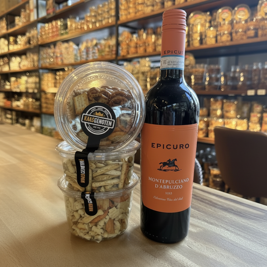 Cadeauverpakking Epicuro Montepulciano met Nootjes