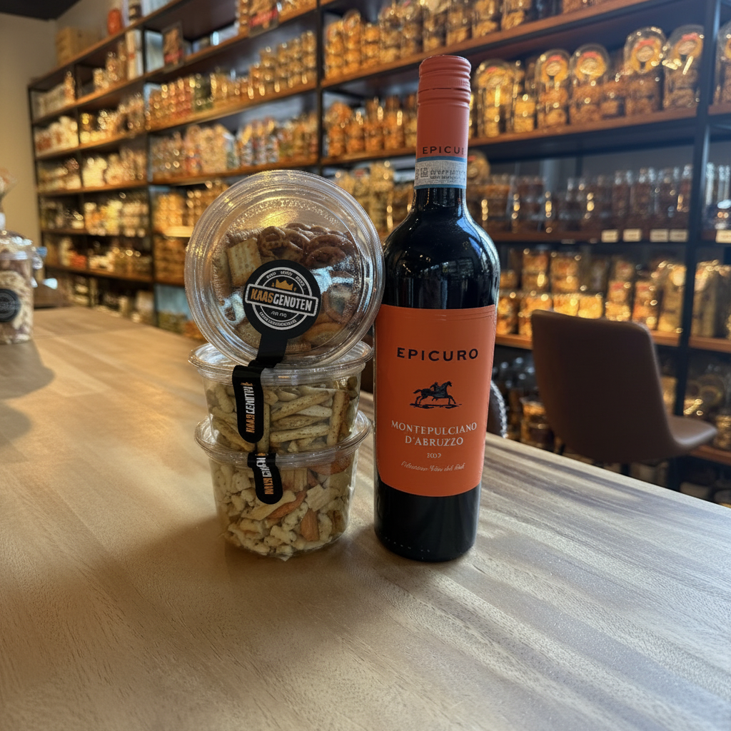 Cadeauverpakking Epicuro Montepulciano met Nootjes