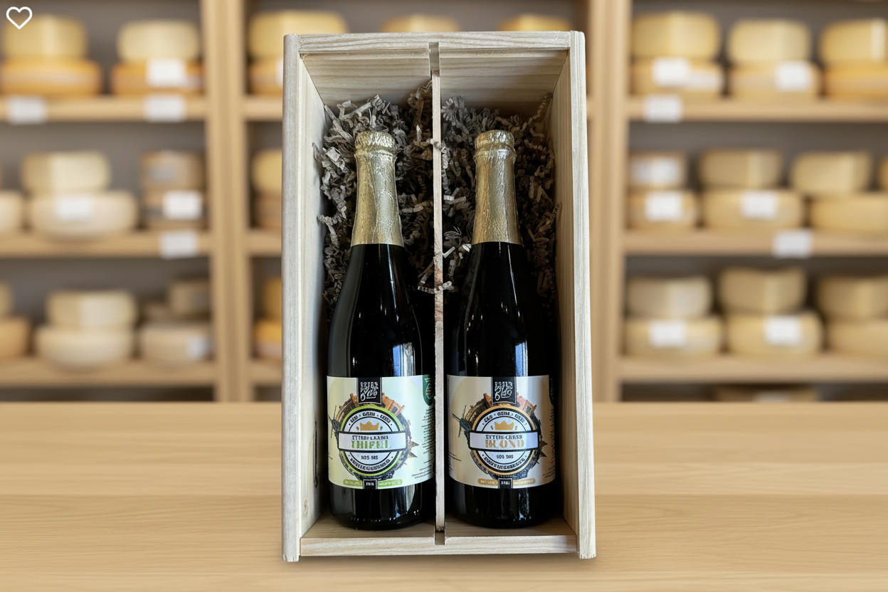 Wijnkist met twee soorten bier 'T Meuleneind