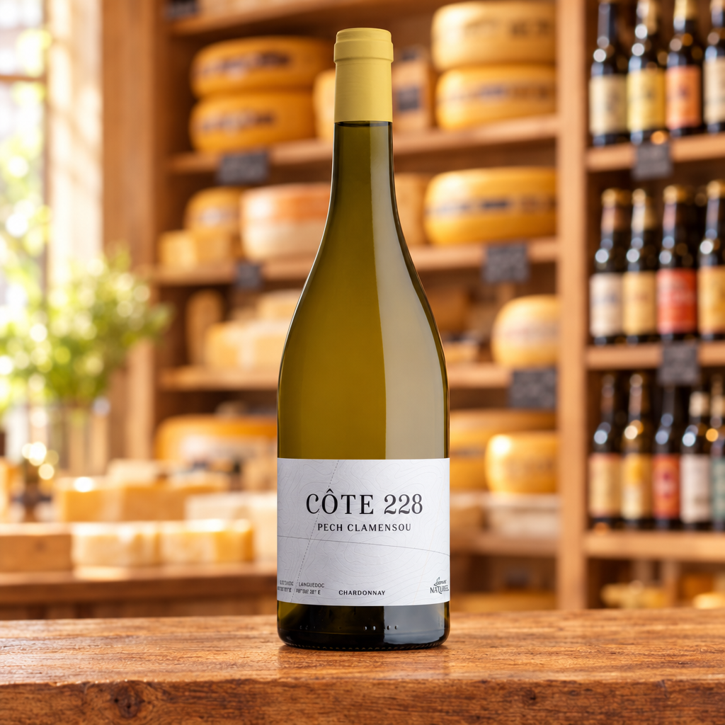 Fles Laurent Miquel Côte 228 Pech Clamensou Chardonnay 2024 uit de Languedoc, Frankrijk