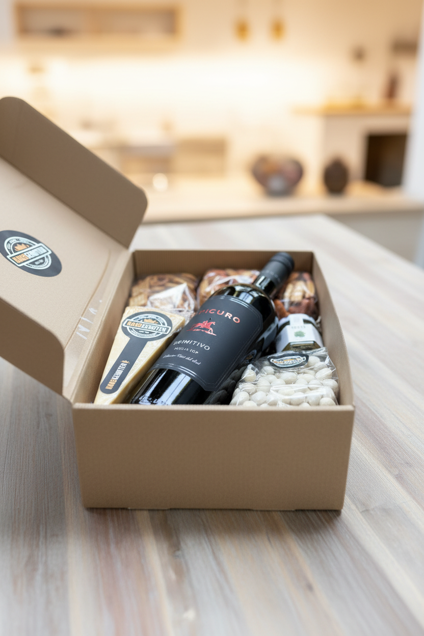 Cadeaupakket venster rode wijn